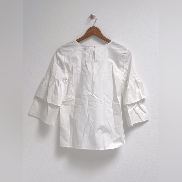 NWT - JCrew Mercantile White Puff Sleeve, Size 0 - Picture 2 of 6